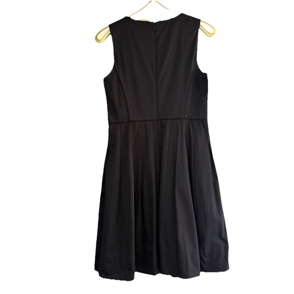 NWT Talbots Womens 10P Sleeveless Pleated Fit & Flare Black Dress Pockets Flowy - Picture 4 of 7